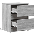 ZNTS Bedside Cabinets with LED Lights 2 pcs Grey Sonoma Engineered Wood 852044