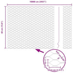 ZNTS Hexagon Fence Grey 0.4x100 m Steel 42005590