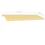 ZNTS Manual Retractable Awning with LED 500x300 cm Yellow and White 3069583