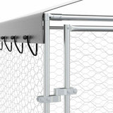 Outdoor Dog Kennel with Roof Silver 3x4.5x2.5 m Galvanised Steel 3190487