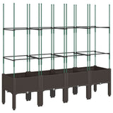 Garden Planter with Trellis Brown 160x40x142.5 cm PP 367965