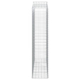 Arched Gabion Baskets 2 pcs 200x50x220/240 cm Galvanised Iron 3145766