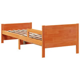 Bed Frame with Headboard Wax Brown 80 x 200 cm Engineered Wood 877211