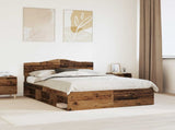 Bed Frame with Headboard Old Wood 140 x 190 cm Solid Pine Wood 3412905