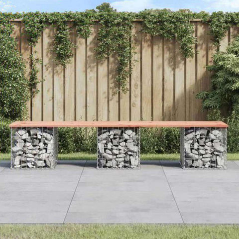 Garden Bench Gabion Design 203x44x42 cm Solid Wood Douglas 834342