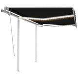 Manual Retractable Awning with LED 3x2.5 m Anthracite 3069904