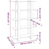 Book Cabinet/Room Divider Concrete Grey 100x30x160 cm 811533