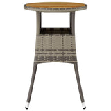 Garden Table 60x75 cm Acacia Wood and Poly Rattan Grey 310603
