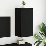 TV Wall Cabinet with LED Lights Black 40.5x35x80 cm 837261
