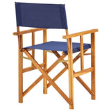 Chair Set of 2 Natural wood colour and Blue 45948