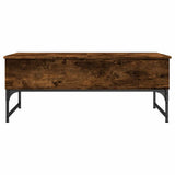 Coffee Table Smoked Oak 100x50x40 cm Engineered Wood and Metal 845378