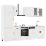 8 Piece Kitchen Cabinet Set Porto High Gloss White Engineered Wood 3314813