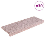 ZNTS Stair Mats 30 pcs 65x21x4 cm White and Pink 3365833