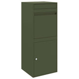 Parcel Drop Box with Storage Olive green 41 x 38 x 103 cm Steel 874936