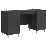Desk with Shelf Black 142.5 x 50 x 75 cm Engineered Wood 3414577