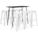 7 Piece Bar Set Black and White 3057388