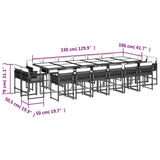 17 Piece Garden Dining Set with Cushions Brown Poly Rattan 3211605