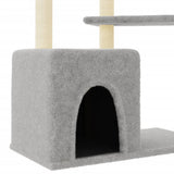 Cat Tree with Sisal Scratching Posts Light Grey 107.5 cm 172071