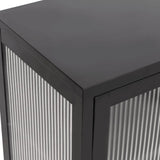 Sideboard Black 70x35x70 cm Glass and Steel 353001