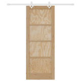 Sliding Door Manual Natural and white 78 x 202 cm 3333554