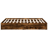 Bed Frame with Drawers without Mattress Smoked Oak 140x190 cm 3280689