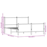 Metal Bed Frame without Mattress Brown Oak 160x200 cm 3301372