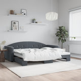 Daybed with Trundle without Mattress Dark Grey 90x190 cm Single 3197392