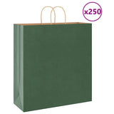 Paper Bags 250 pcs with Handles Green 45x17x48 cm 4101737