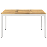 Garden Dinner Table White 141 x 80.5 x 75 cm Solid Acacia Wood 901765
