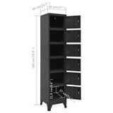 Locker Cabinet Anthracite 38x40x180 cm Steel 339795