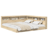 Bookcase Bed with Shelf Sonoma oak 180 x 200 cm Engineered wood 3335745