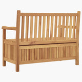 Garden Storage Bench Brown 114 x 60 x 90 cm Solid teak wood 42001959