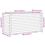 ZNTS Garden Planter Wax Brown 90x40x49.5 cm Solid Wood Pine 847375