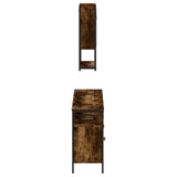 3 Piece Bathroom Furniture Set Smoked Oak Engineered Wood 3214667