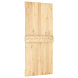 Sliding Door Natural and Black 90 x 210 cm Solid Pine Wood 3444907