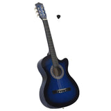 Western Classical Cutaway Guitar with 6 Strings Blue Shaded 38 70134
