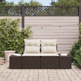 Garden Sofa with Cushion Brown 123 x 62 x 69cm Poly Rattan 42006803