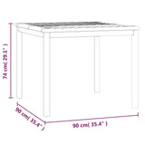 Garden Dining Table 90x90x74 cm Solid Wood Acacia 362240