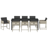 Garden Dining Set 9 pcs Light Grey Poly Rattan 3380736
