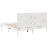 Extra Long Bed Frame without Mattress White 140x210 cm Solid Wood 3309272