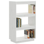 Book Cabinet/Room Divider White 60x35x103 cm Solid Wood Pine 810865