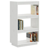 Book Cabinet/Room Divider White 60x35x103 cm Solid Wood Pine 810865