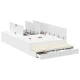 Storage Bed Frame with Drawer White 120 cm Engineered Wood 3335685