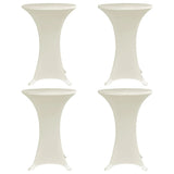 Standing Table Cover Ø80 cm Cream Stretch 4 pcs 279076