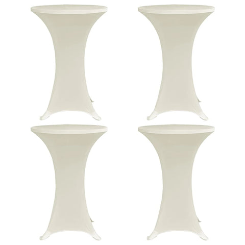 Standing Table Cover Ø80 cm Cream Stretch 4 pcs 279076