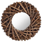 ZNTS Wall Mirror 40 cm Teak Round 288801