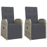 3 Piece Garden Dining Set Grey Poly Rattan&Solid Wood Acacia 3157627