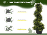 90cm/3FT Artificial Trees, Spiral Topiary Trees w/ Pot Set Of 2, Fake Indoor Greenery Plant Home T3398P329871