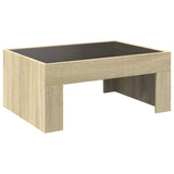 ZNTS Coffee Table with Infinity LED Sonoma Oak 70x50x30 cm 847611