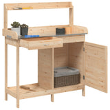 Potting Table with Cabinet 110.5x45x124.5 cm Solid Wood Fir 156343